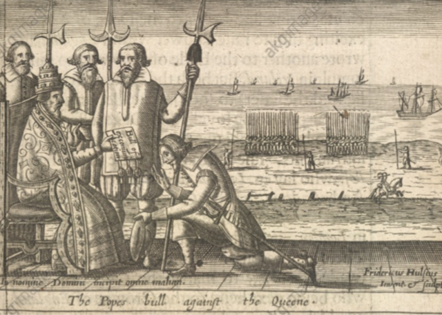 The Pope excommunicated Elizabeth