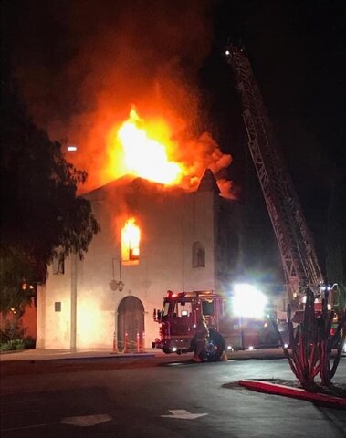 The San Gabriel Mission fire