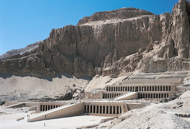 Mortuary temple of Hatshepsut And kneeling sculpture