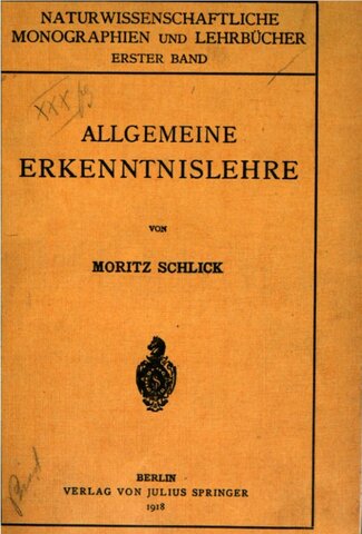 Published Allgemeine Erkenntnislehre (General Theory of Knowledge)
