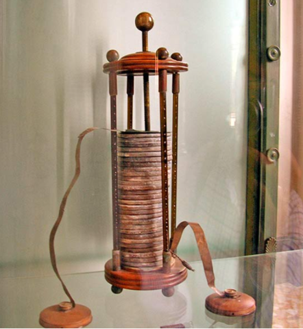 EDAD CONTEMPORANEA: LA PILA ELÉCTRICA. (AVANCE CIENTIFICO).