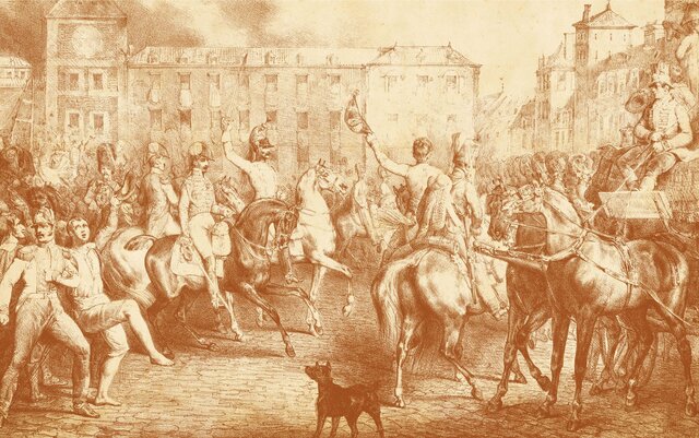 La revolta en mans de Rafael de Riego