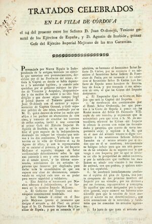 Se firma el Tratado de Córdoba