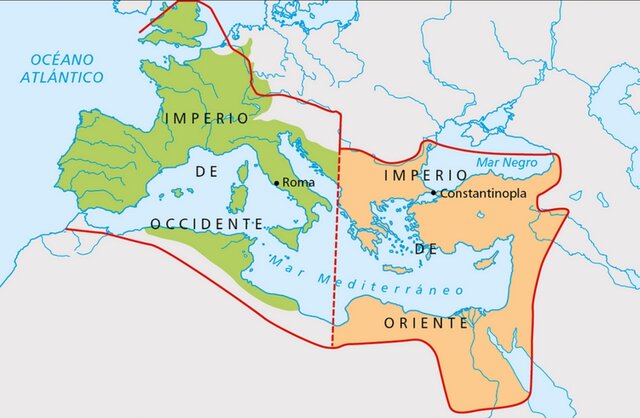 División del Imperio Romano.