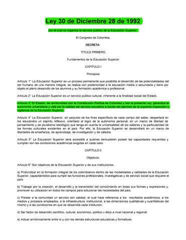 Ley 30 de 1992