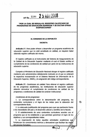 Ley 1188 de 2008