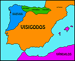 Entren a la PI sueus vàndals i alans. Els visigots entren per expulsar-los.