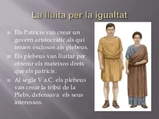 Lluita dels plebeus per aconseguir la igualtat de drets: