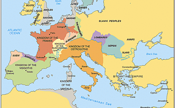Expulsen els vàndals i alans cap al nord d’Àfrica i els sueus cap a l’actual Galícia