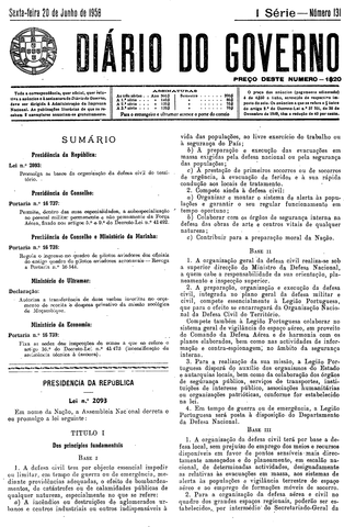 Nascimento do Serviço Nacional de Defesa Civil