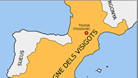 Saquegen la ciutat de Roma i s’instal·len al sud de la Gàlia i formen el regne de Tolosa