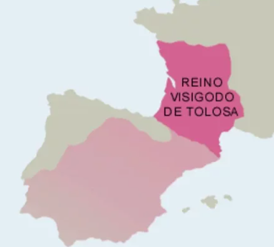 Saquegen la ciutat de Roma i s’instal·len al sud de la Gàlia i formen el regne de Tolosa