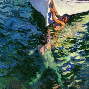 Nens a la platja de Sorolla