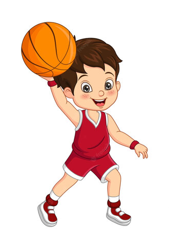 Primera vegada en tocar una pilota de Bàsquet.