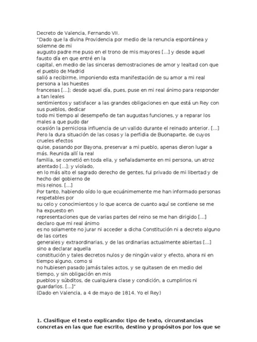 El Decreto Real de Valencia