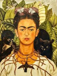 autorretrato con collar de espinas y colibrí