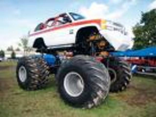 Gets a new job as a monster truck driver