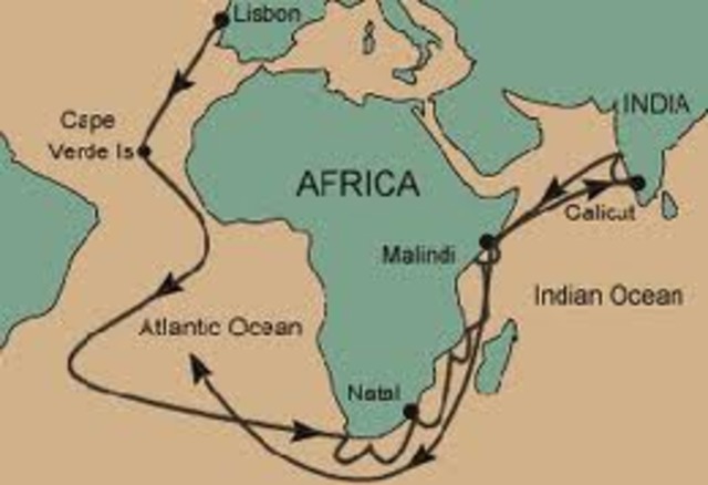 Vasco da Gama reaches India after rounding Africa
