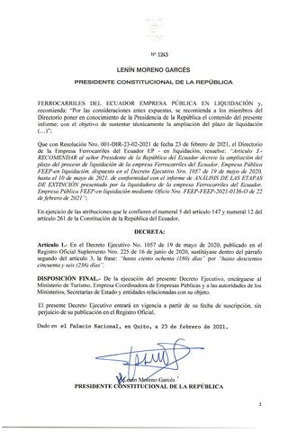 Decreto para la construcción del ferrocaril