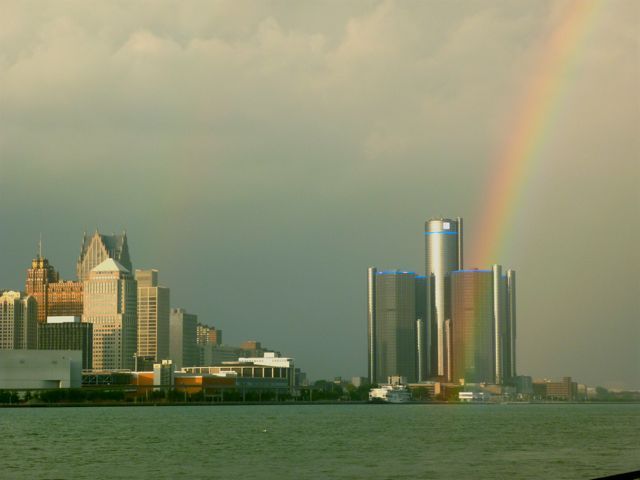 Looking over to Detroit, USA