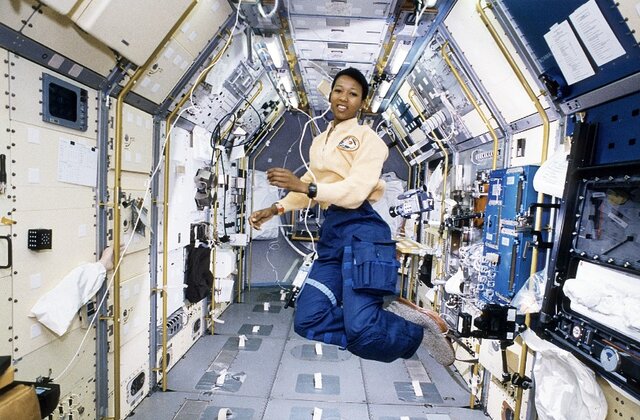 Mae Jemison orbits the Earth