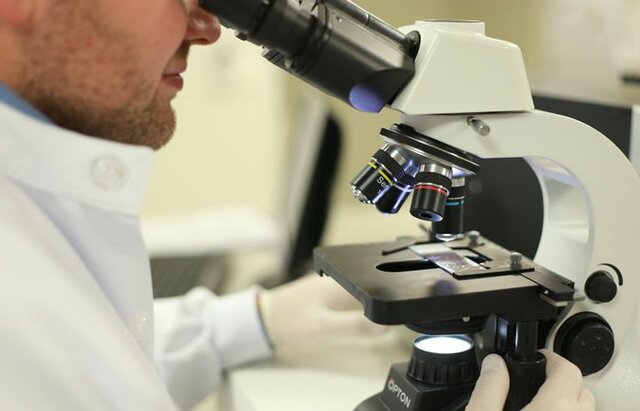 por primera vez se utiliza un microscopio en una operación.