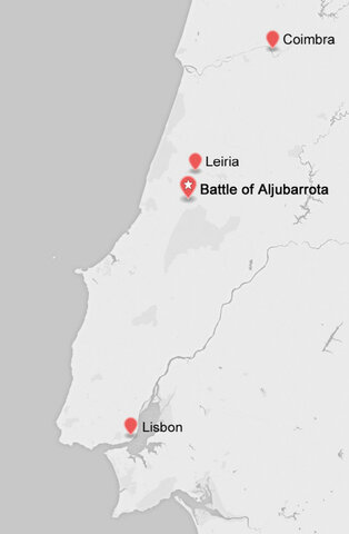 Portugueses vencen a castellanos en Aljubarrota