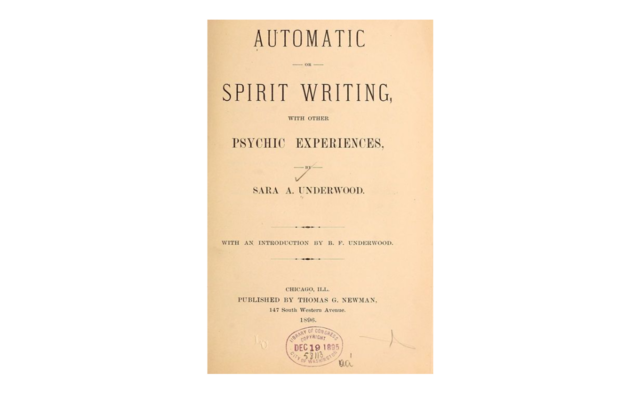 Book: Automatic Spirit Writing with Other Psychic Experiences