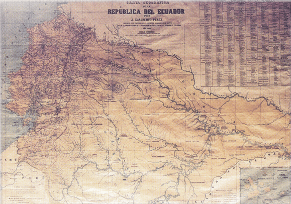 Mapa de Ecuador de Gualberto Pérez (1922)