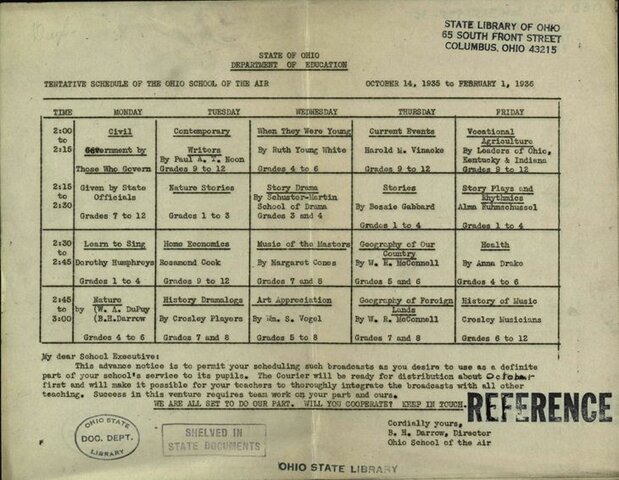 The Ohio School of the Air Founded