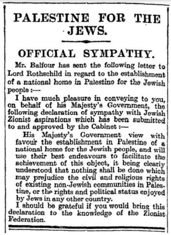 The Balfour Declaration