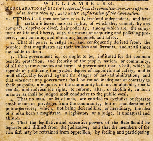 The Virginia Declaration of Rights