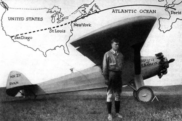Charles Lindberg completes solo flight across the Atlantic
