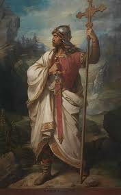 Pelayo, noble visigodo que ha sido elegido rey