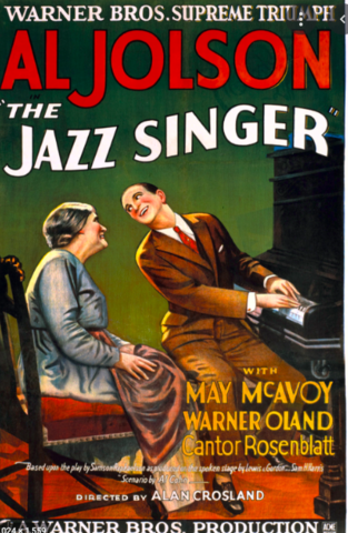 The Jazz Singer debuts (1st movie with sound)