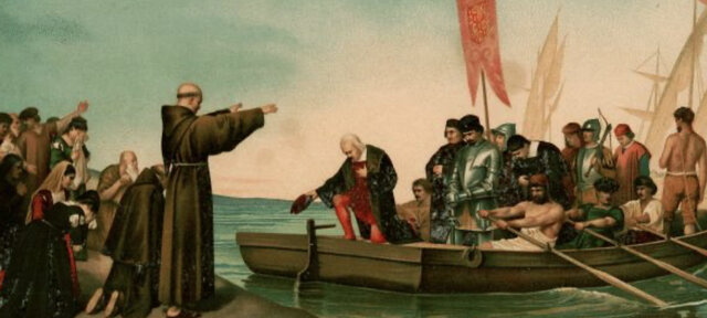 Salida de Colón desde Palos de la Frontera