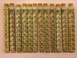 invención de palillos con números impresos