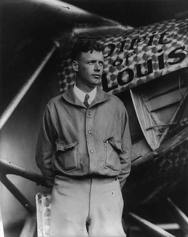 Lindbergh flies across the Atlantic