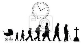 Timeline: Vida humana do nascimento até a morte.