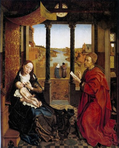 Van der Weyden: Sant LLuc dibuixa a la Mare de Déu