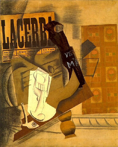 Picasso natura morta lacerba 1914