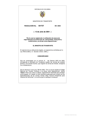 Resolución 1737 de 2004