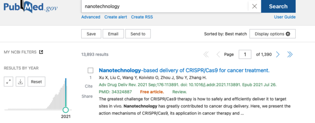 PubMed año de mayor publicación