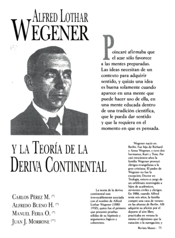 1º Manuscrito sobre la Deriva Continental