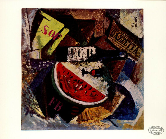 cocomero fruttiera e bottiglie - soffici 15 maggio 1914