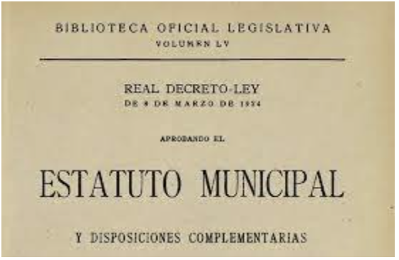 Creació de l'Estatut Municipal
