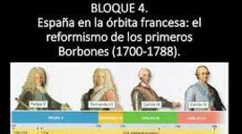 Timeline:  Eje cronológico Bloque 4: España en la órbita de Francia. Los Borbones y la política de reformas