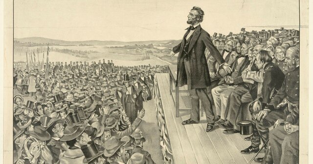 Lincoln delivers the Gettysburg Address