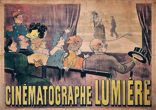 Primera película de cine, por los hermanos Lumiére