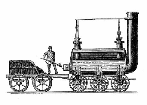 Locomotora de George y Robert Stephenson para el traslado de mercancías